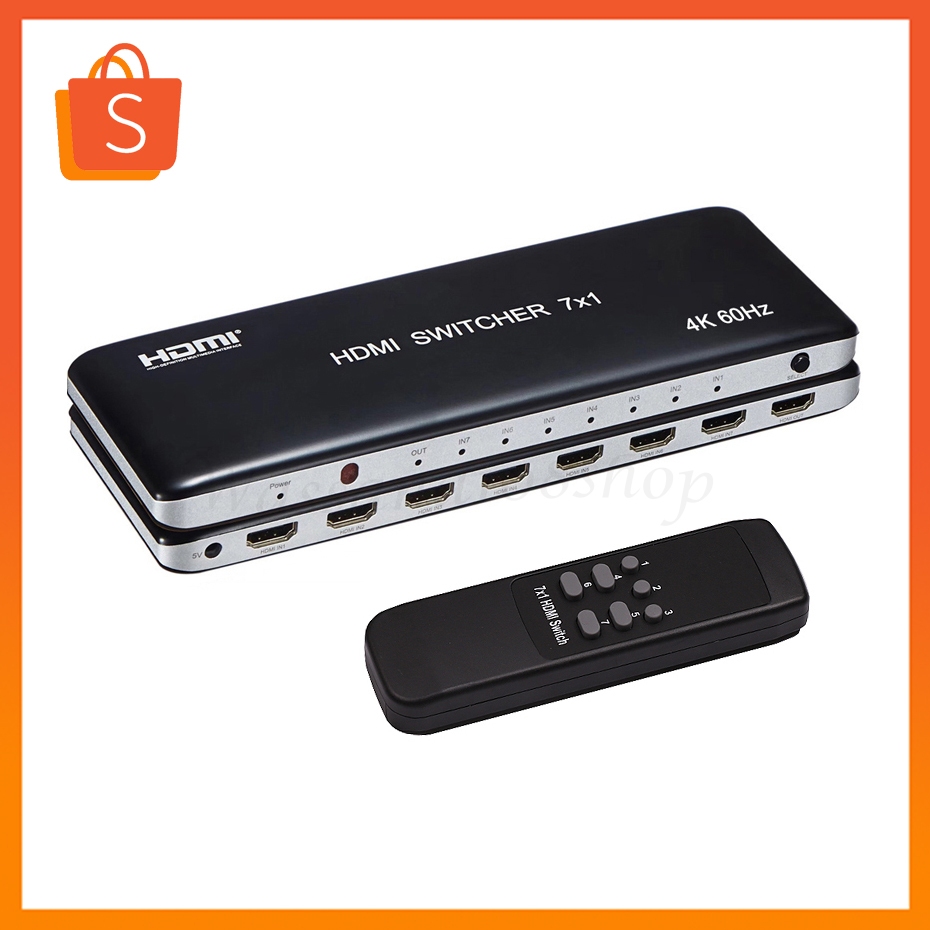 4K 60hz HDMI Switch 7x1 4x1 3x1 HDMI 2.0 Switcher Video Converter HDR 3D 3 4 7 In 1 Out