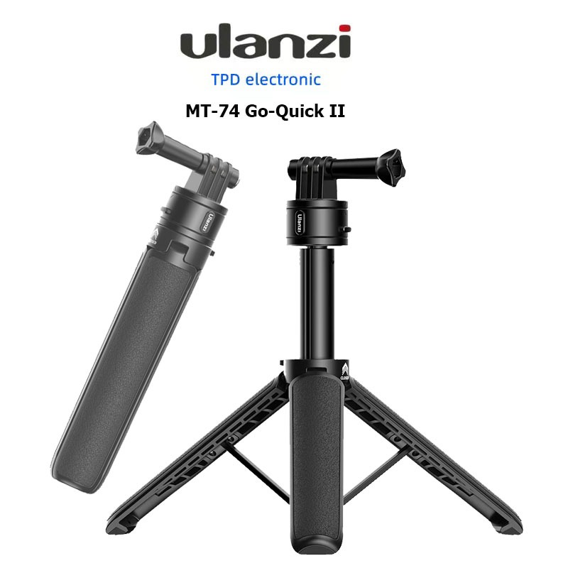 （SALE）ขาตั้งและไม้เซลฟี่ Ulanzi Go Quick II MT-74 แบบ 3 ขา สำหรับกล้องแอคชั่น Camera Extension Tripod
