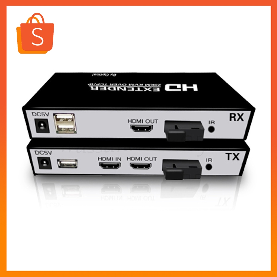 HDMI Fiber Optic KVM Extender 20KM + USB 20KM ส่งสัญญาณ HDMI ผ่านสาย Fiber Optical พร้อมควบคุมระยะไก