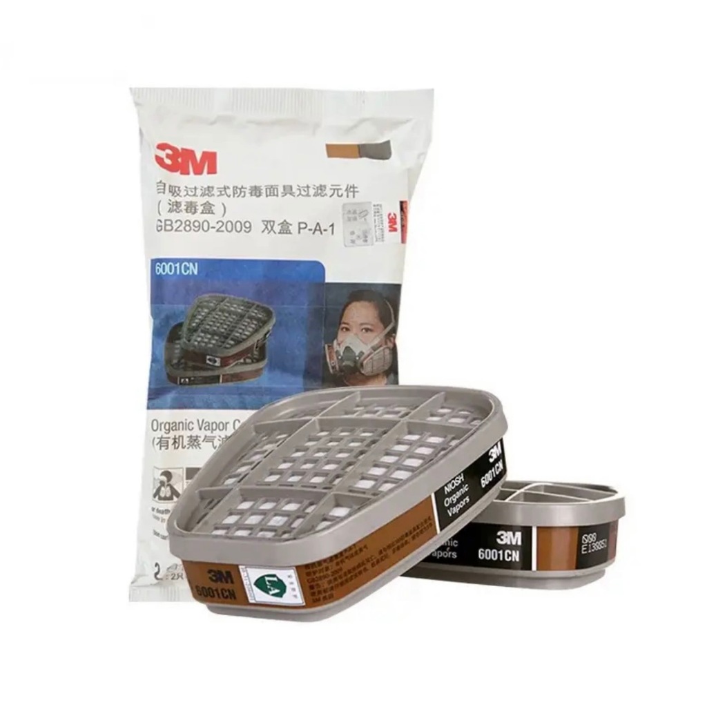 3M ตลับกรองป้องกันไอระเหยสารเคมี สี ทินเนอร์ ยาฆ่าแมลง น้ำมัน แก็ส บัดกรี หลอมโลหะ 6001,6002,6003,6004,6005, 6006,6057,7