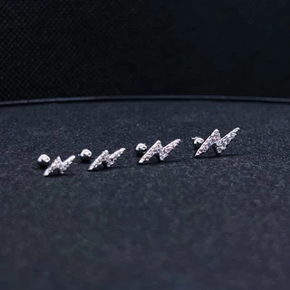 จิวสายฟ้า เล็ก กลาง ใหญ่ จิวหูเพชร จิวปีกหูเพชร ต่างหูแฟชั่น (ราคา 1 ชิ้น)