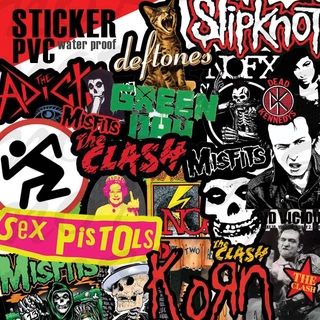 สติ๊กเกอร์วงดนตรี ต่างประเทศ Sticker THE CLASH/ACDC/KORN/SLIPNROT/GREENDAY/NOFX/SEX PISTOLS/MISFITS