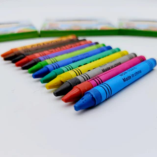 สีเทียนมาตรฐาน12สี (แพ็ค12กล่อง) ✏️สีเทียน เนื้อสีเข้ม เครื่องเขียนสำนักงาน โรงเรียน🎀 🎊 🎉