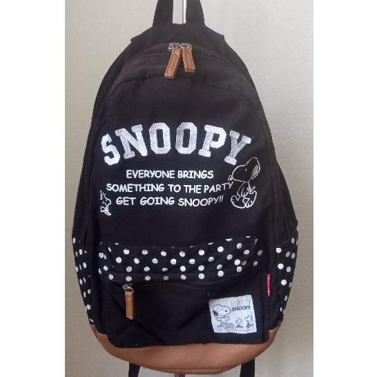 กระเป๋าเป้เดินทางผ้าแคนวาสหนา snoopy ใบใหญ่ ขนาด 13 × 18 นิ้ว
