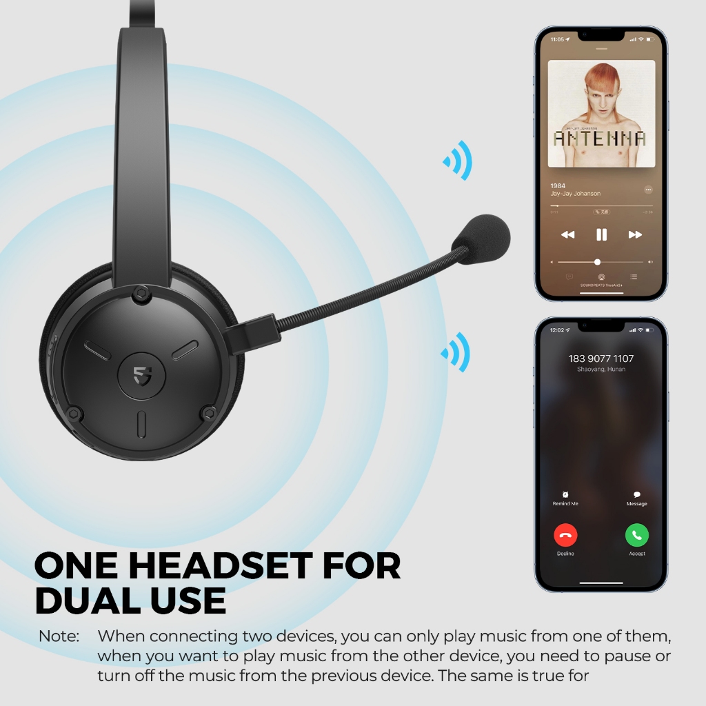 [ประกันศูนย์ไทย] SoundPEATS A7 Pro หูฟังบลูทูธไร้สาย พร้อมไมโครโฟน AI ตัดเสียงรบกวนหูฟัง บลูทูธ Call