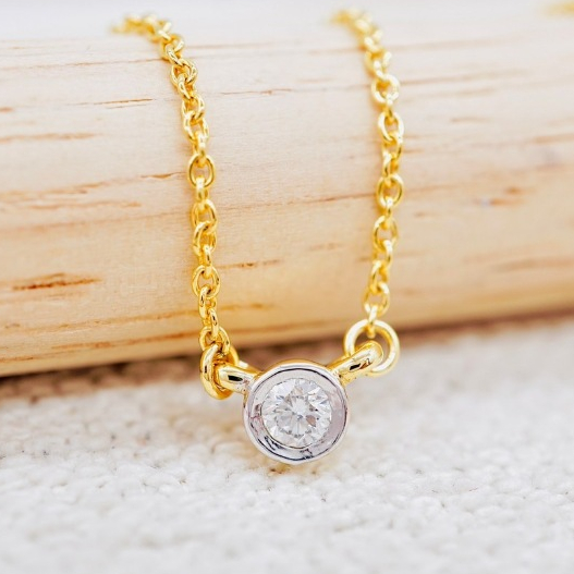 [ PCPY Jewelry ] สร้อยคอพร้อมจี้เพชรแท้น้ำ100 💎 ทองคำแท้9K (ทอง37.5%) เพชรเบลเยี่ยมแท้ ขายได้ [9KPN1