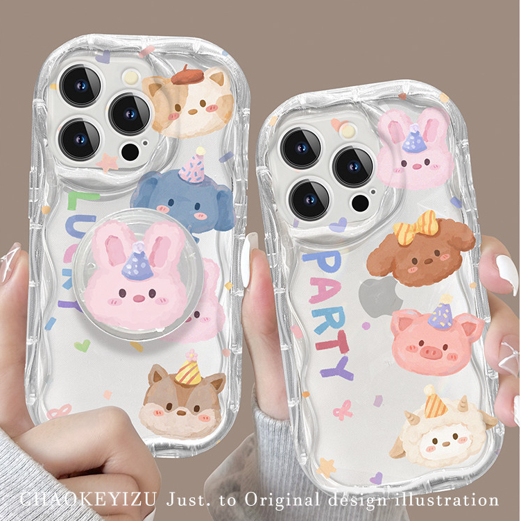 [ราคาโปรโมชั่น] เคสโทรศัพท์สัตว์น่ารักเข้ากันได้กับiPhone X XR XSสูงสุด 11 13 14 15 12 Pro Max 7 8 14 15 Plus 12 13 Mini
