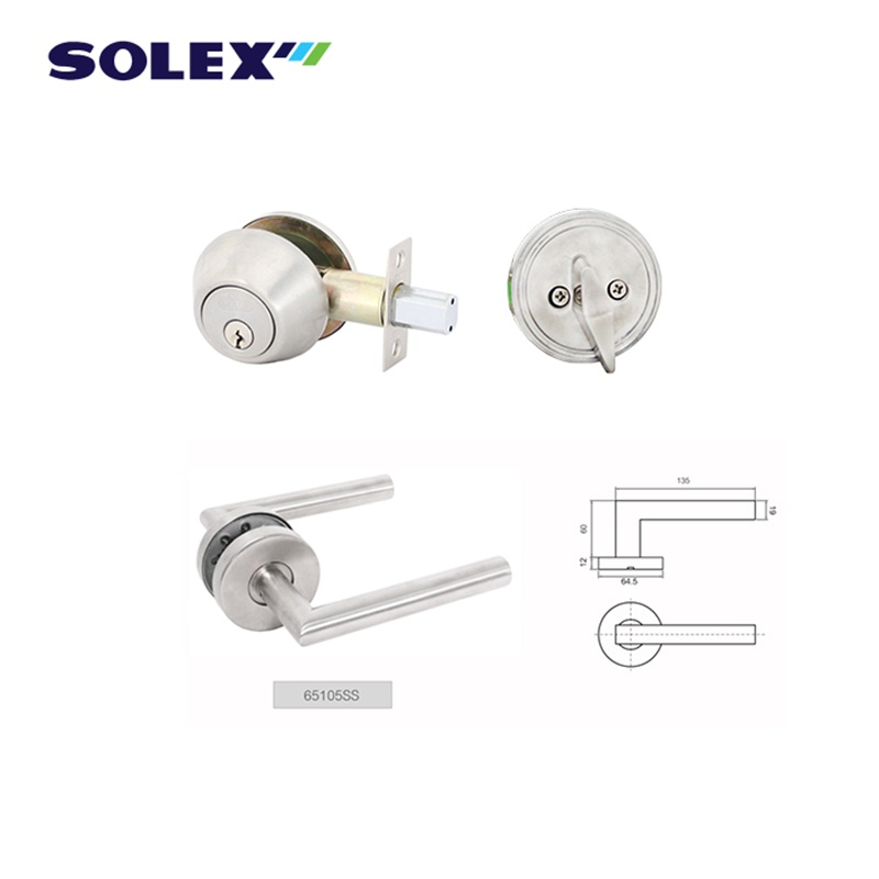 SOLEX  ชุดกุญแจฝัง+มือจับสแตนเลสNO.65105SS