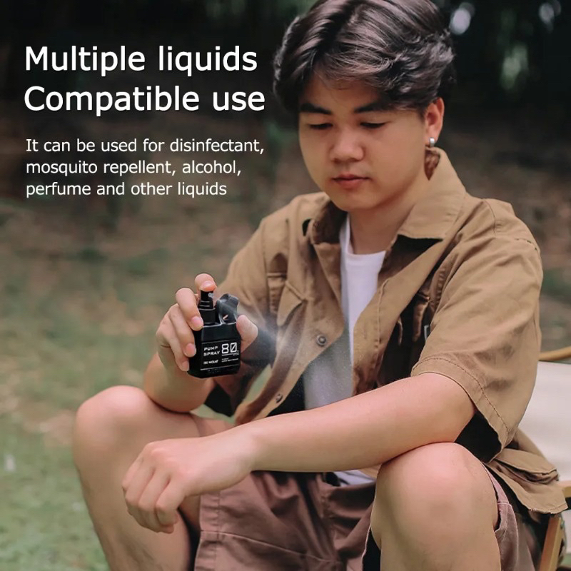 ขวดเปล่า สเปรย์ 80ml ใส่ ทนต่อสารเคมี แข็งแรง พกพาสะดวก spray camping เดิน ป่า กระเป๋า ตะขอ outdoor ท่องเที่ยว แคมป์ปิ้ง ราคา ถูกที่สุด ดีลบีเคเค แกลเลอรีภาพที่ 4
