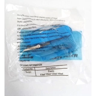 (พร้อมส่ง!) (Posh ESD) Wrist Strap Antistatic สายรัดข้อมือกันไฟฟ้าสถิตย์ สร้อยข้อมือกันไฟฟ้าสถิตย์ สีฟ้า ยาว1.8เมตร
