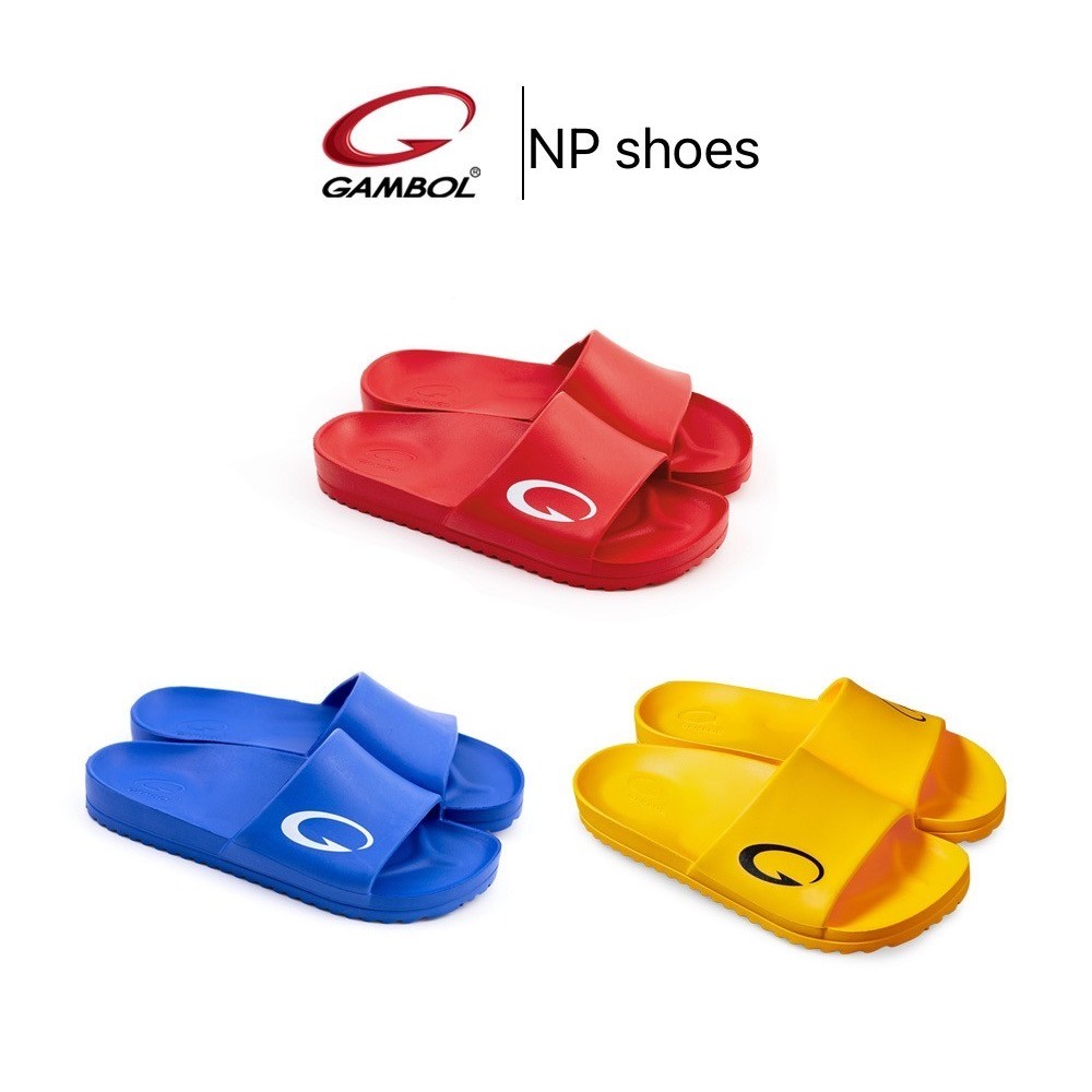 [ลูกค้าใหม่ราคา 1 บาท] GAMBOL รองเท้าแตะลำลองชาย GM42152 สีดำ, แดง, เหลือง, กรม, น้ำตาลเข้ม, น้ำเงิน, น้ำตาลอ่