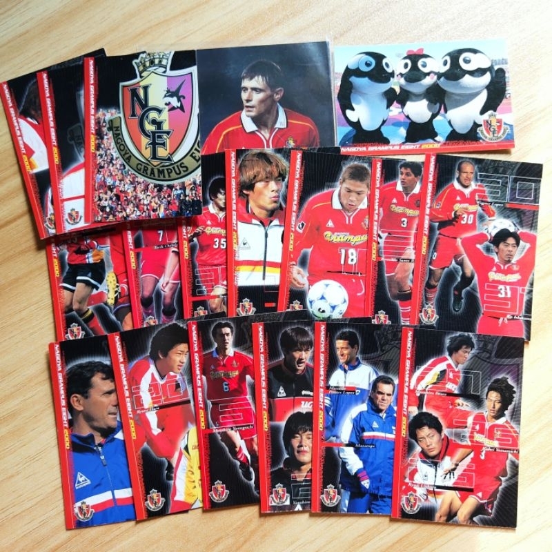 Set การ์ด 17 ใบ + โปสการ์ด NGE ฟุตบอลญี่ปุ่น NAGOYA GRAMPUS EIGHT ญี่ปุ่นมือสอง