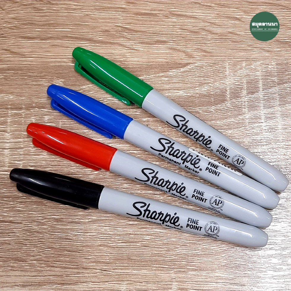 ปากกามาร์คเกอร์ Sharpie Marker - Fine ดำ/แดง/น้ำเงิน/เขียว