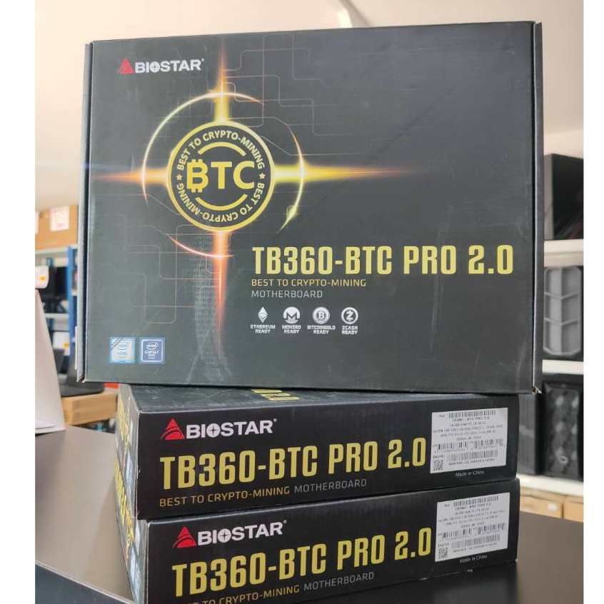 BIOSTAR TB360 BTC PRO 2.0 MAINBOARD For Minning รองรับการ์ดจอ12ใบ  btc Intel 1151v2 รองรับ Gen8 Gen9 สินค้ามือสอง