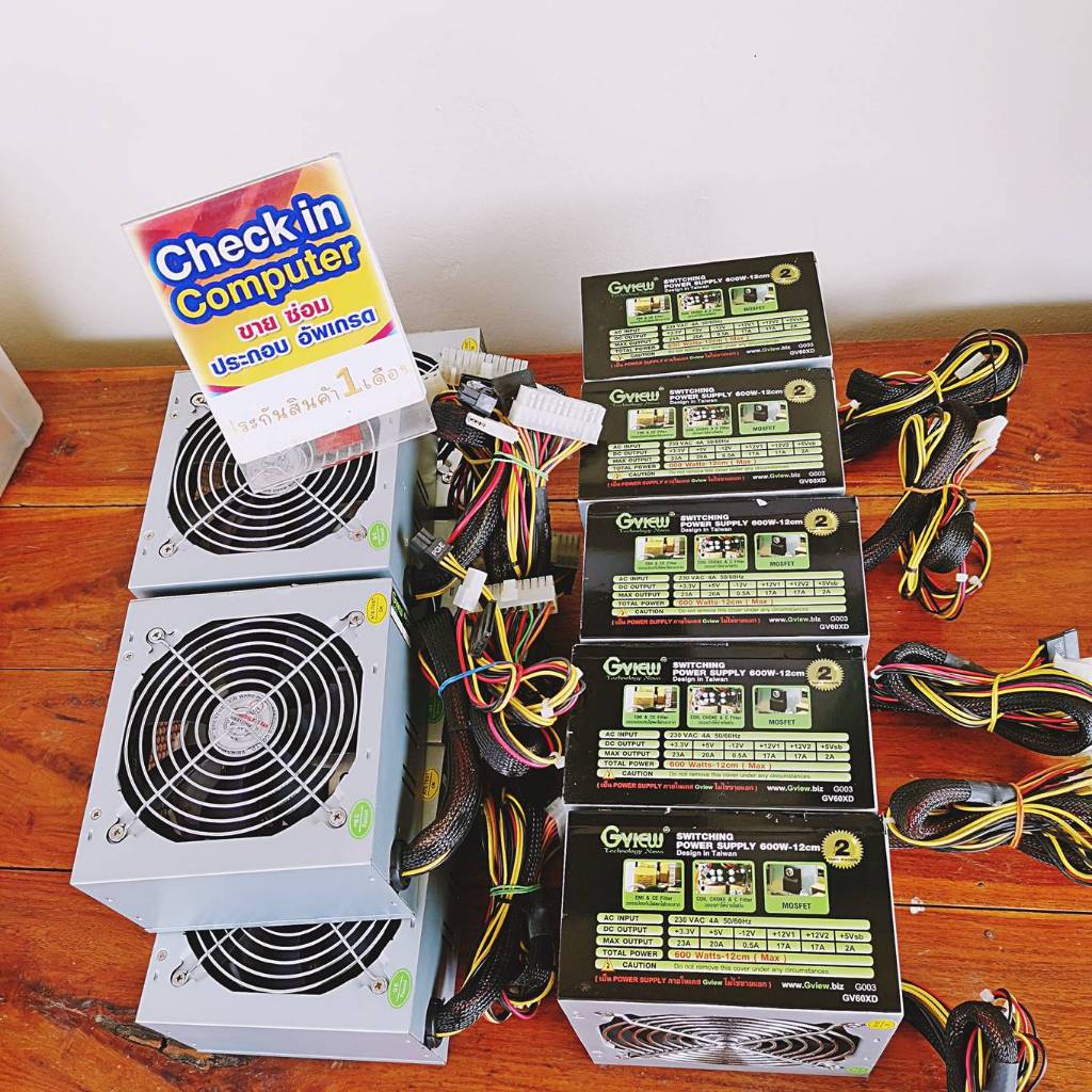 Power Supply เพาเวอร์ซัพพลาย [ PSU ] [ Gview 600W มีไฟเลี้ยงการ์ดจอ 6 Pin ] [ Gview SILVER 450 Watt 