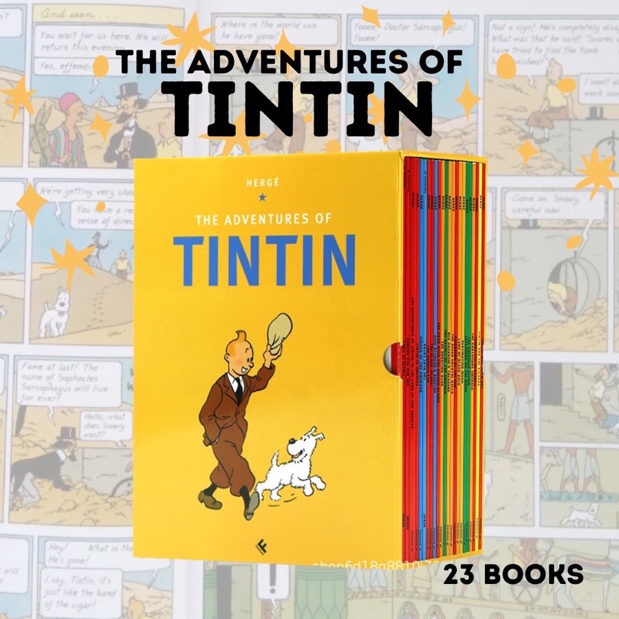 หนังสือ The Adventures of TinTin (กล่องเหลือง ชุด 23 เล่ม) **กล่องไม่สวย** ตินติน ผจญภัย แตงแตง คุณต