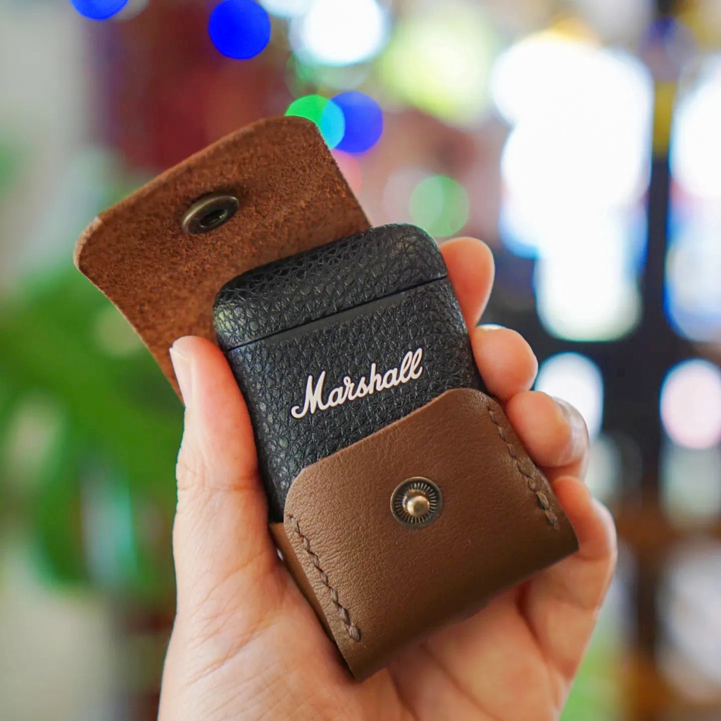 เคส Marshall Minor III (รุ่น 3) หนังแท้ เคสหูฟัง งานแฮนด์แมด