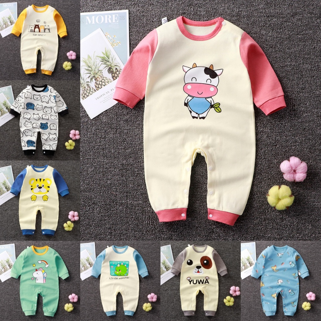 พร้อมส่ง บอดี้สูทเด็กแรกเกิด- 6 เดือน ชุดนอนเด็ก จั้มสูทเด็ก