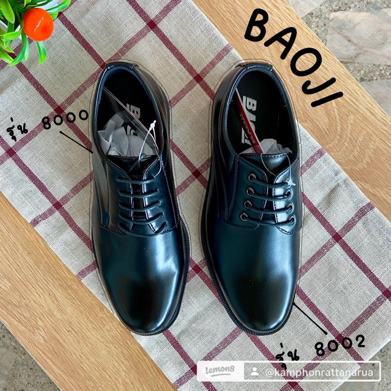 BAOJI (บาโอจิ) รองเท้าคัทชู ผู้ชาย ผูกเชือก หนังด้าน รหัส BJ 8000 และ 8002