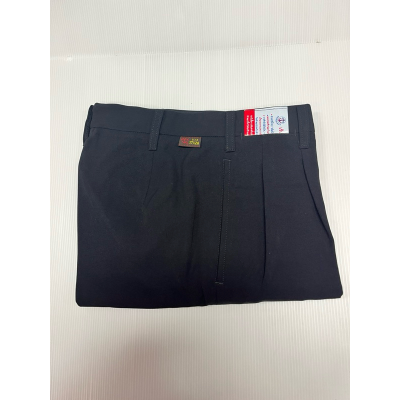 กางเกงนักเรียนขาสั้น สีดำ ผ้าโทเร ตราสมอ ยาว 20 -22 นิ้ว เอว 29 - 50 นิ้ว