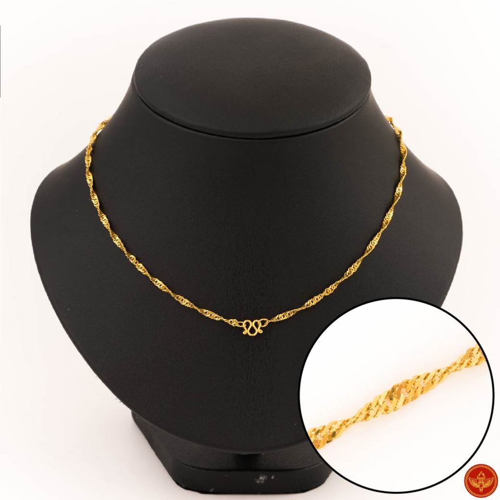 LSW สร้อยคอทองคำแท้ 2 สลึง (7.58 กรัม) ลายดิสโก้ ND-6