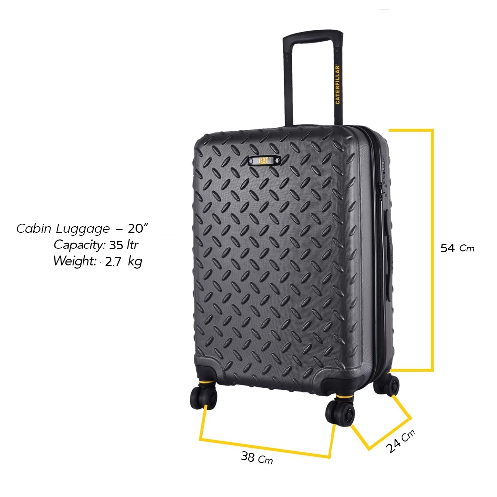 Caterpillar กระเป๋าเดินทาง รุ่นอินดัสเทรียล เพลท (Industrial Plate) - สีเหลือง