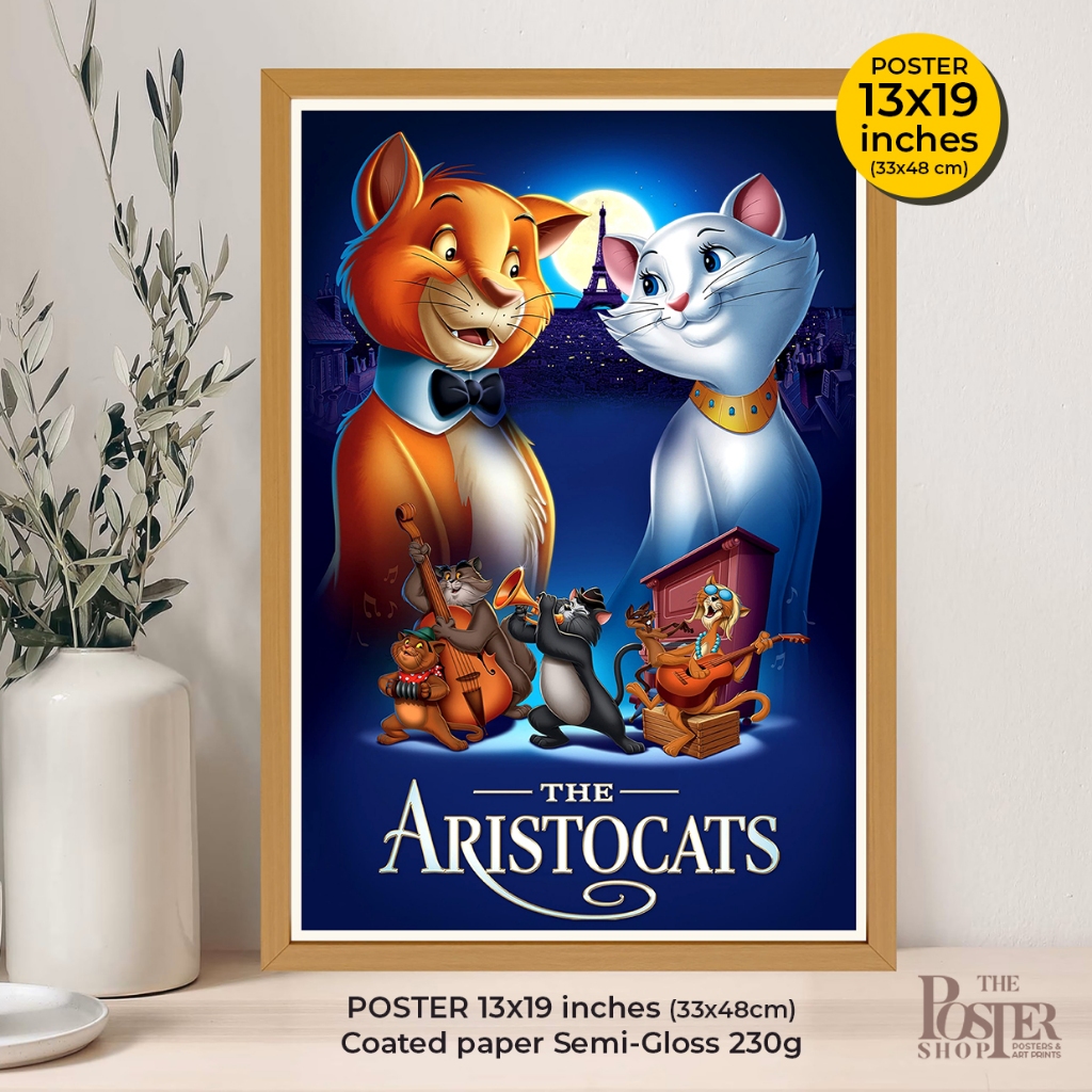 The Aristocats Poster โปสเตอร์แมวเหมียวพเนจร ภาพขนาด 33X48 cm (ไม่มีกรอบรูป)