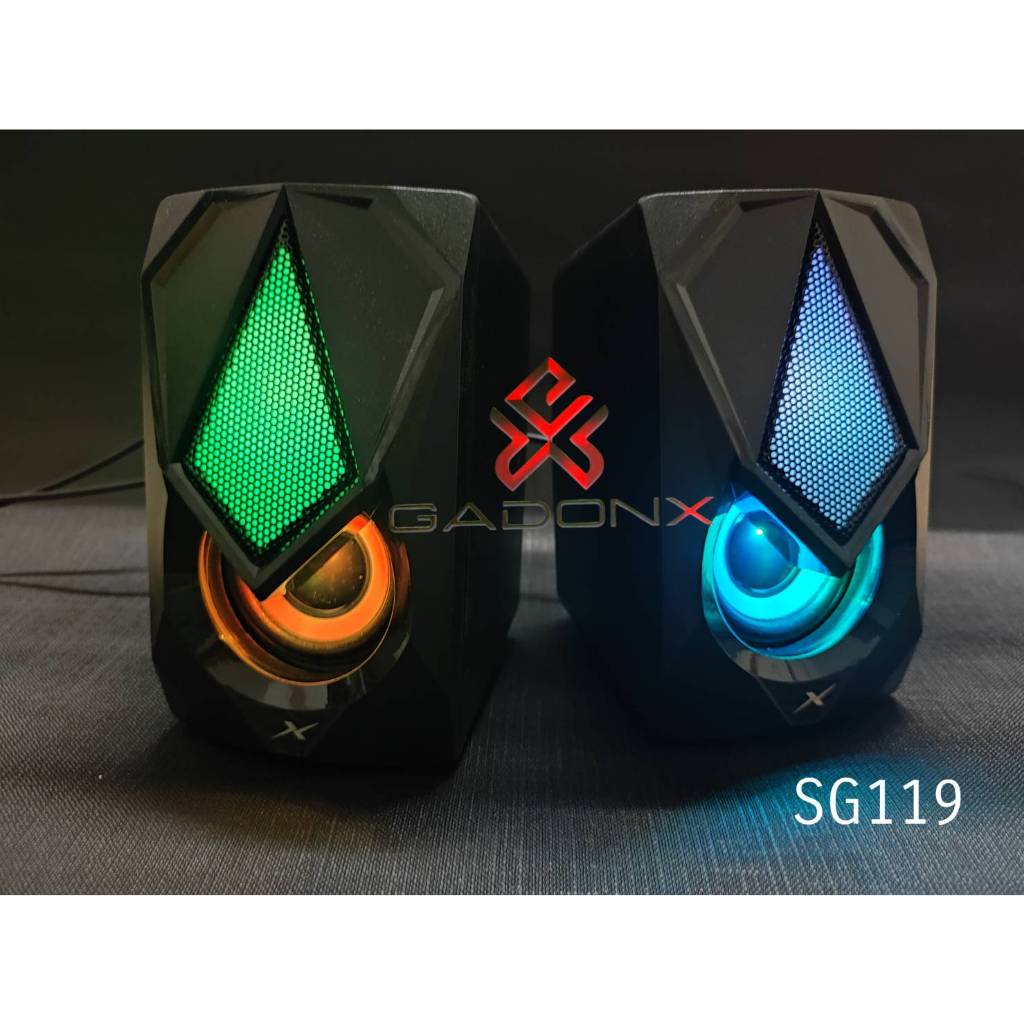 ลำโพงคู่มีไฟ เสียงดี 2.0 STEREO RGB GAMING SPEAKERS GadonX SG-119 ลำโพงเกมมิ่ง แท้ประกันศูนย์