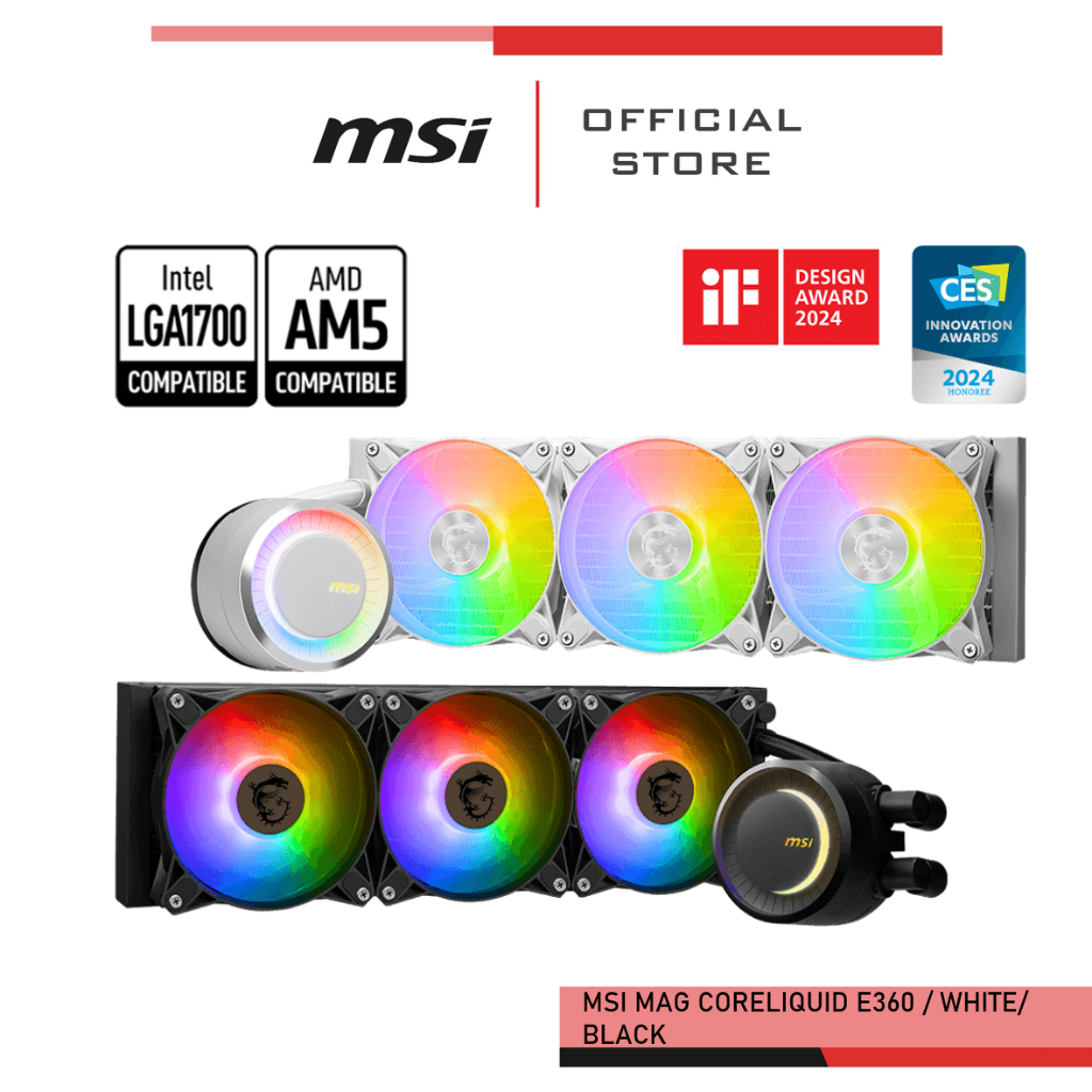 [Pre-Order] MSI MAG CORELIQUID E360 / WHITE/BLACK ชุดน้ำ