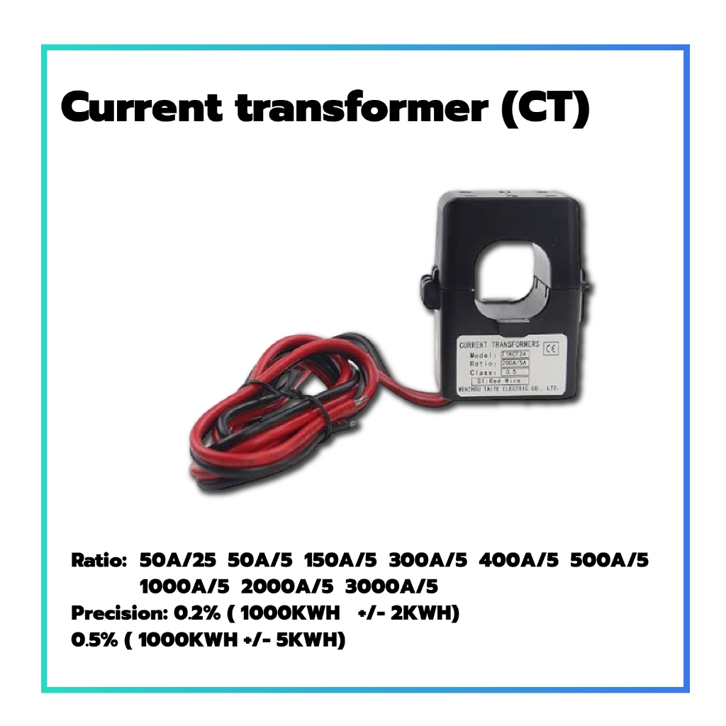 Electric Power CT อุปกรณ์ที่ใช้วัดกระแสไฟฟ้า คอยล์ CT Core 50-1000/5A วัดค่ากระแสไฟฟ้า แบบเปิดได้ ใช้ร่วมกับ Power Meter
