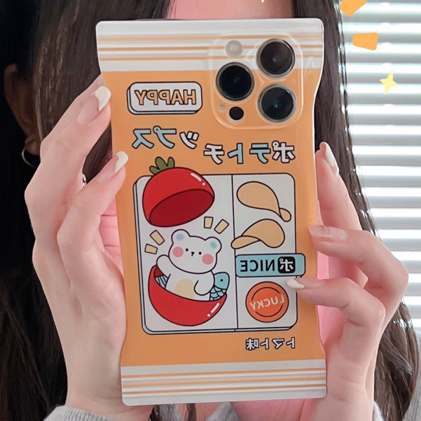 [จัดส่งในพื้นที่] เคสโทรศัพท์ Bear Tomato เข้ากันได้กับ iPhone 11 14 12 13 Pro Max X Xr Xs Max 7 8 14 Plus SE 2020 cover