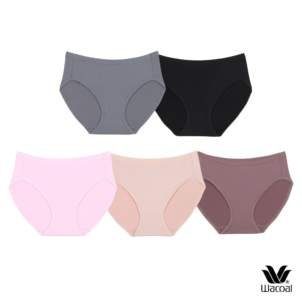 Wacoal Bikini Panty กางเกงในใส่สบายวาโก้ รูปแบบบิกินี่ แพ็ค 5 ชิ้น รุ่น WU1C34/WU1F34 คละสี