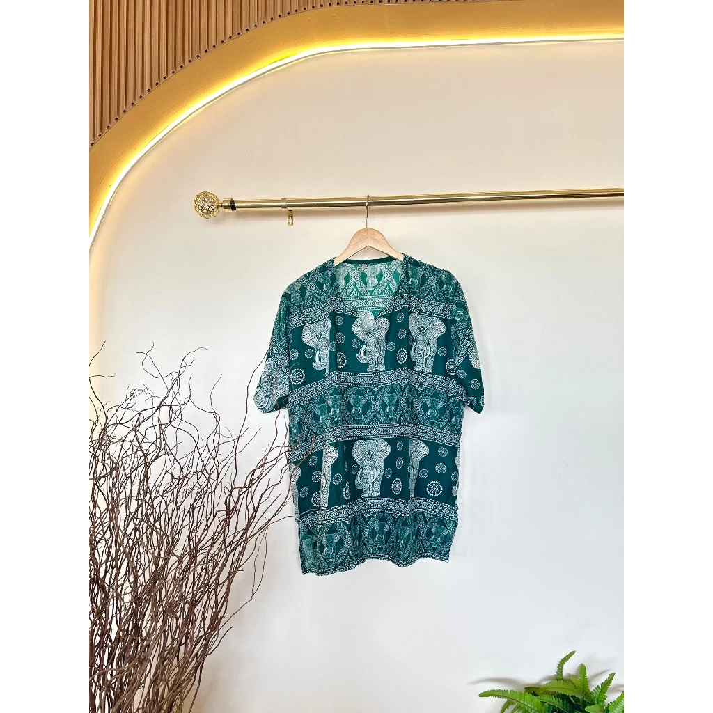 เสื้อลายช้าง คอจังโก้ แขนสั้น อก 48/52 thumbnail 7