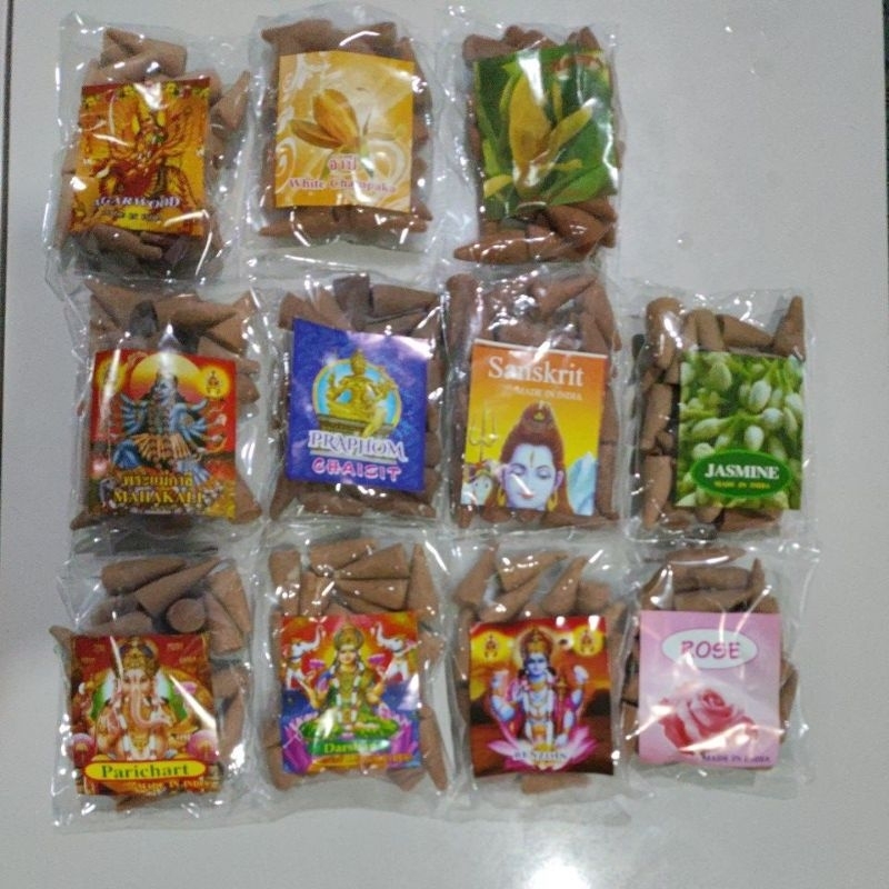 กำยานอินเดียหอมบูชาองค์เทพมี11กลิ่น 1ห่อบรรจุ25ก้อน