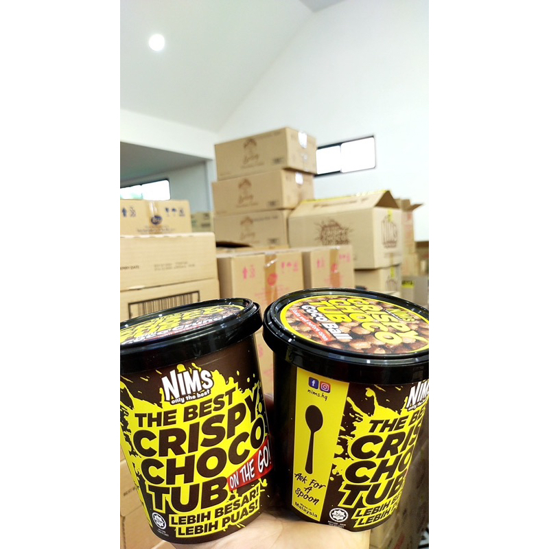 💥ถูกที่สุด ล็อตใหม่💥🍫 NIMS CRISPY CHOCO TUB 🍫โกโก้ครั้นราดช็อคโกแลต ‼️พร้อมส่ง