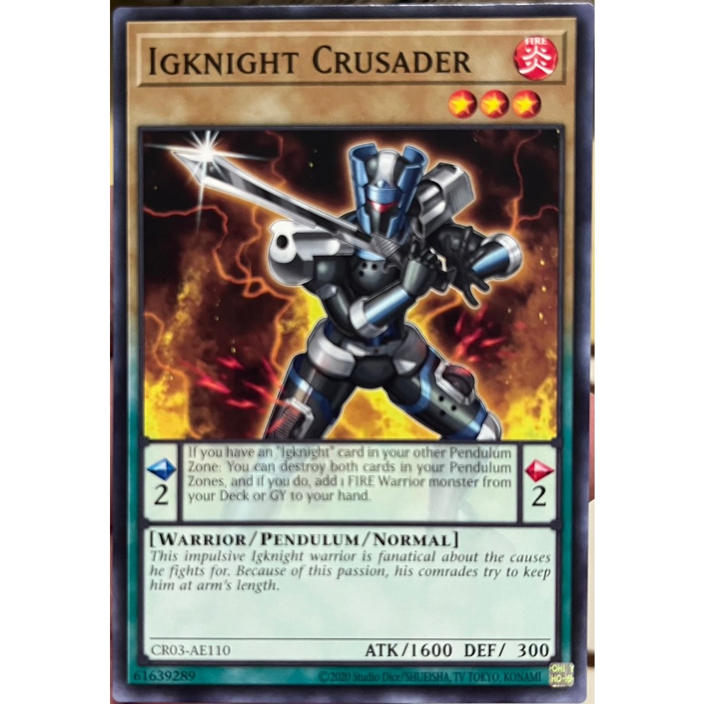 Yugioh Asia-Eng [CR03-AE110] Igknight Crusader (Common) การ์ดยูกิแท้ถูกลิขสิทธิ์