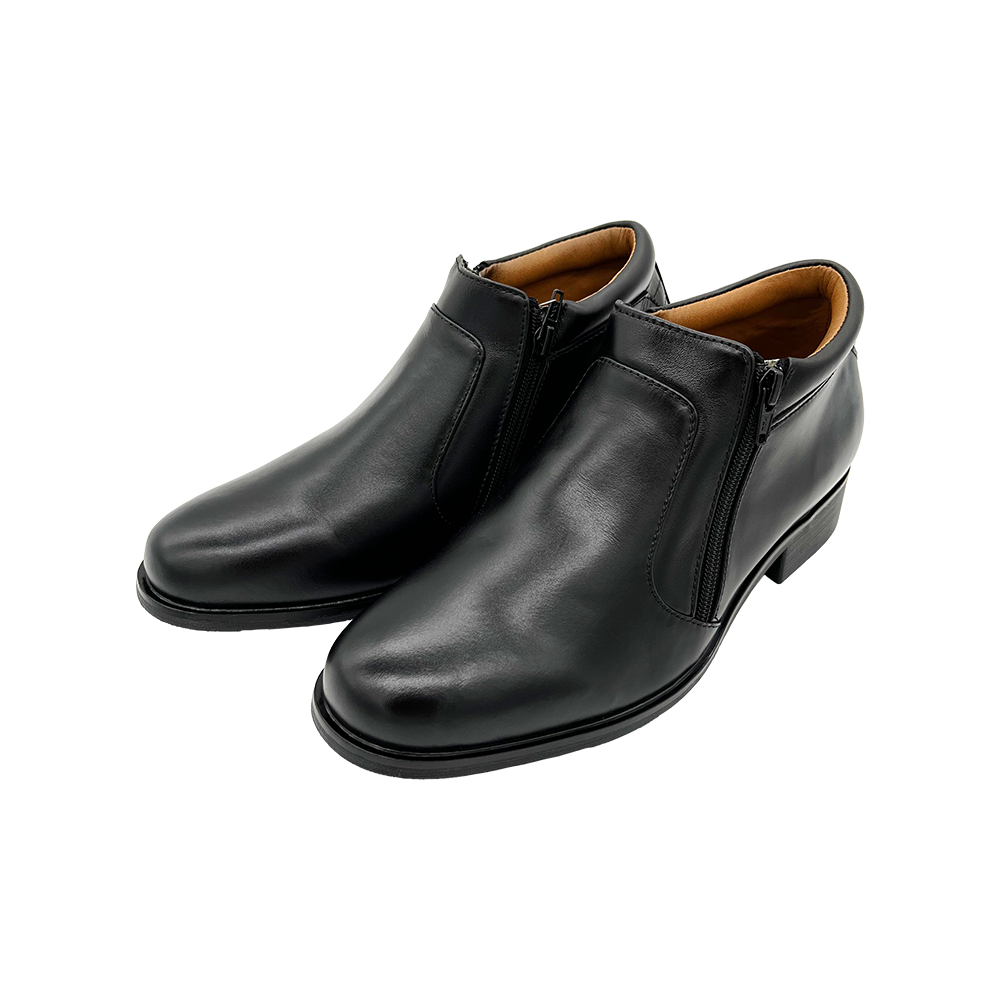 FREEWOOD DOUBLE-ZIP BOOTS รองเท้าบูท หนังวัวแท้ ซิปคู่ รุ่น 64-6682 สีดำ ( BLACK )