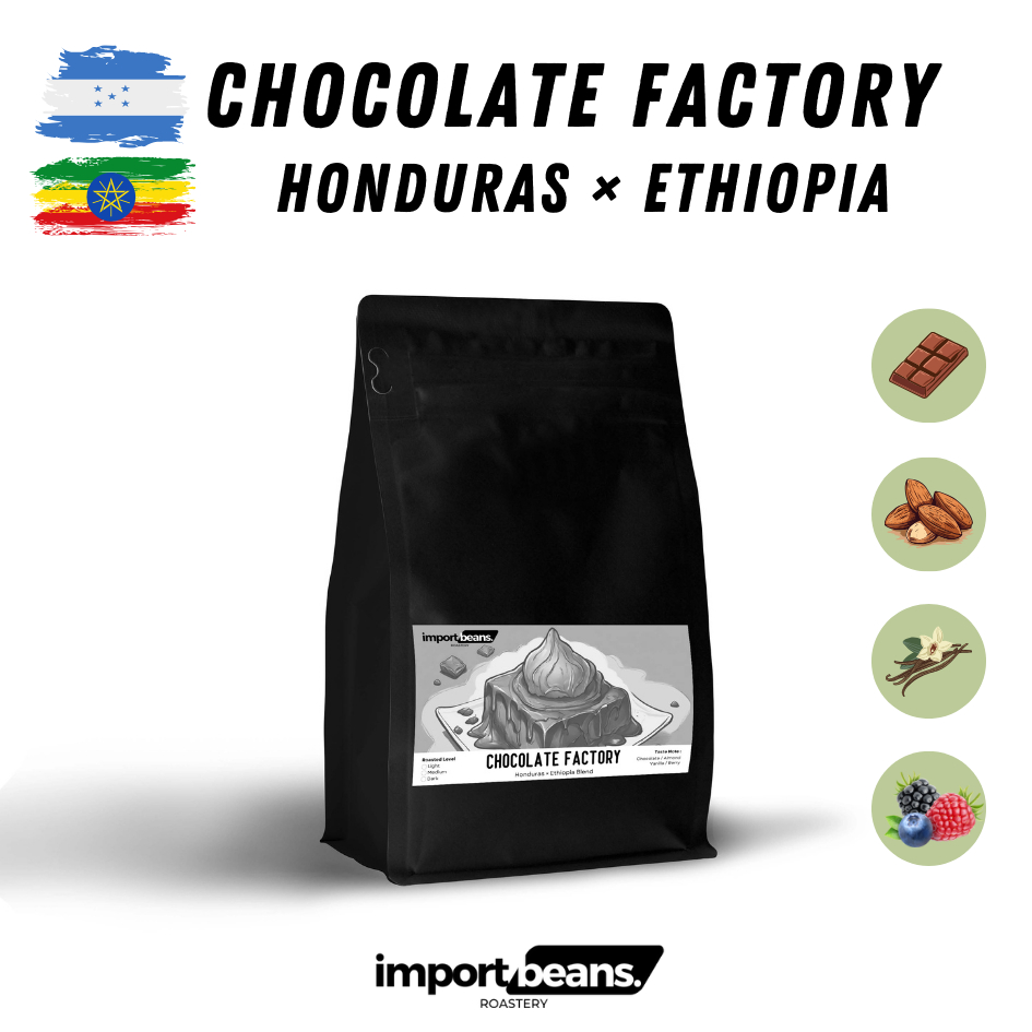 IMport coffee bean เมล็ดกาแฟคั่ว Chocolate Factory Honduras × Ethiopia ขนาด 200g