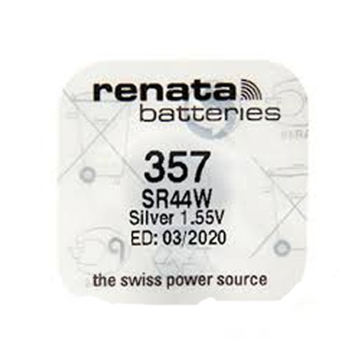 ถ่านกระดุม Renata 357 เบอร์ ‪SR44W , 357 1.55V  แบ่งจำหน่ายเป็นเม็ด จำนวน 1เม็ด,5เม็ด