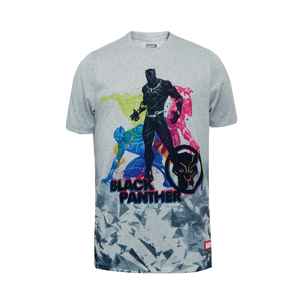 FBT x MARVEL BLACK PANTHER เสื้อคอกลม ใส่ลำลอง เสื้อยืดแขนสั้นคอกลมแฟชั่น รหัส D2T176
