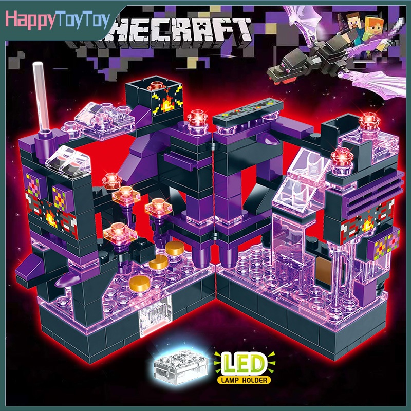 มีไฟ ของเล่นตัวต่อ ตัวต่อมายคราฟ Minecraft บ้านมายคราฟ บล็อกตัวต่อ หมู่บ้านมายคราฟ ของเล่นสำหรับเด็ก