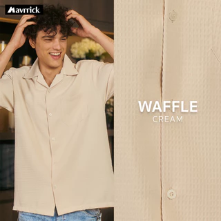 MAVRRICK-มาริค ยอดขาย No.1 สุดยอดเสื้อเชิ้ต-ฮาวาย ยับยาก โอเวอร์ไซร์ ยับยาก ไม่ต้องรีด แขนสั้น(WAFFLE)
