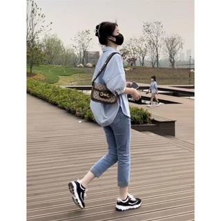 เสื้อเชิ้ต สไตล์เกาหลี oversize สาวอวบ มี 9 สี เสื้อผู้หญิงแฟชั่น เชิ้ตแขนสั้นหลวมสบายๆ #015