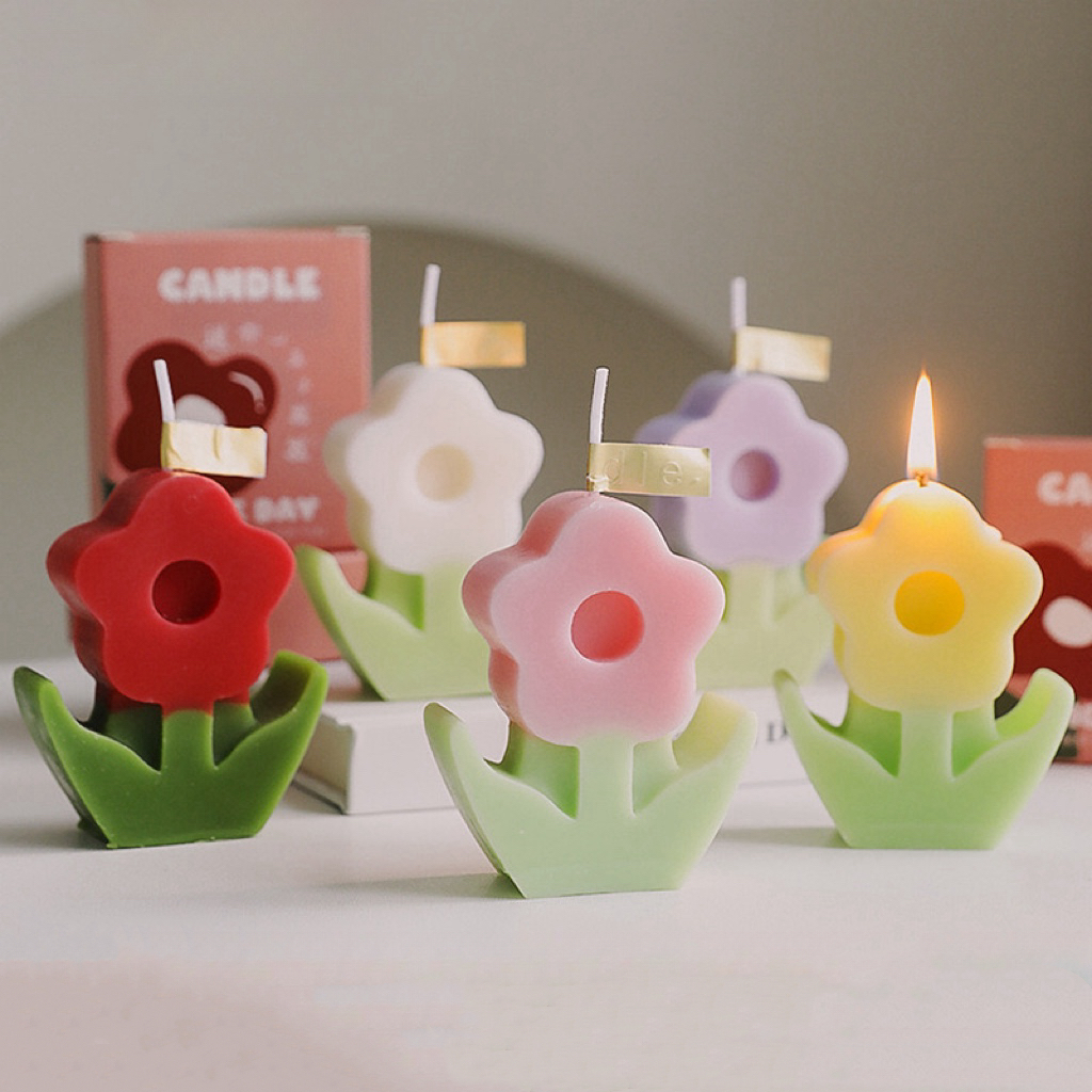 O•urHome [พร้อมส่ง] เทียนหอมดอกไม้ Flower scented candle อุปกรณ์ประกอบฉากการถ่ายภาพ ของตกแต่งบ้าน ตกแต่งร้านกาแฟ ของขวัญ