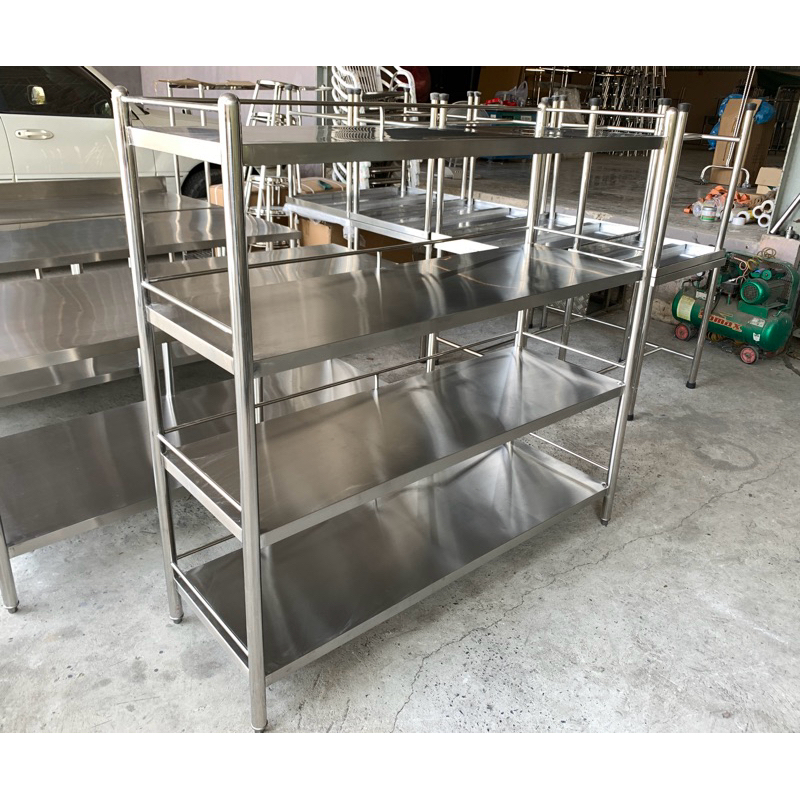 ชั้นสแตนเลส 304 ชั้นวางของสแตนเลส ขนาด 50x150x150 cmงานเชื่อมแน่นทั้งตัว