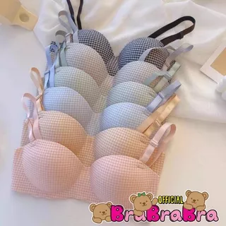 [ส่งจากไทย] 𝑩𝒓𝒂𝑩𝒓𝒂𝑩𝒓𝒂 #bra-254 เสื้อชั้นใน ไร้โครง ผ้านิ่ม ลายสก๊อต สีพาสเทล