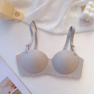 [ส่งจากไทย] 𝑩𝒓𝒂𝑩𝒓𝒂𝑩𝒓𝒂 #bra-254 เสื้อชั้นใน ไร้โครง ผ้านิ่ม ลายสก๊อต สีพาสเทล