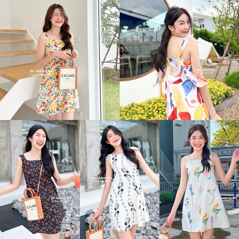 (ส่งของทุกวัน ) Floral dress ชุดเดรสลายดอกไม้