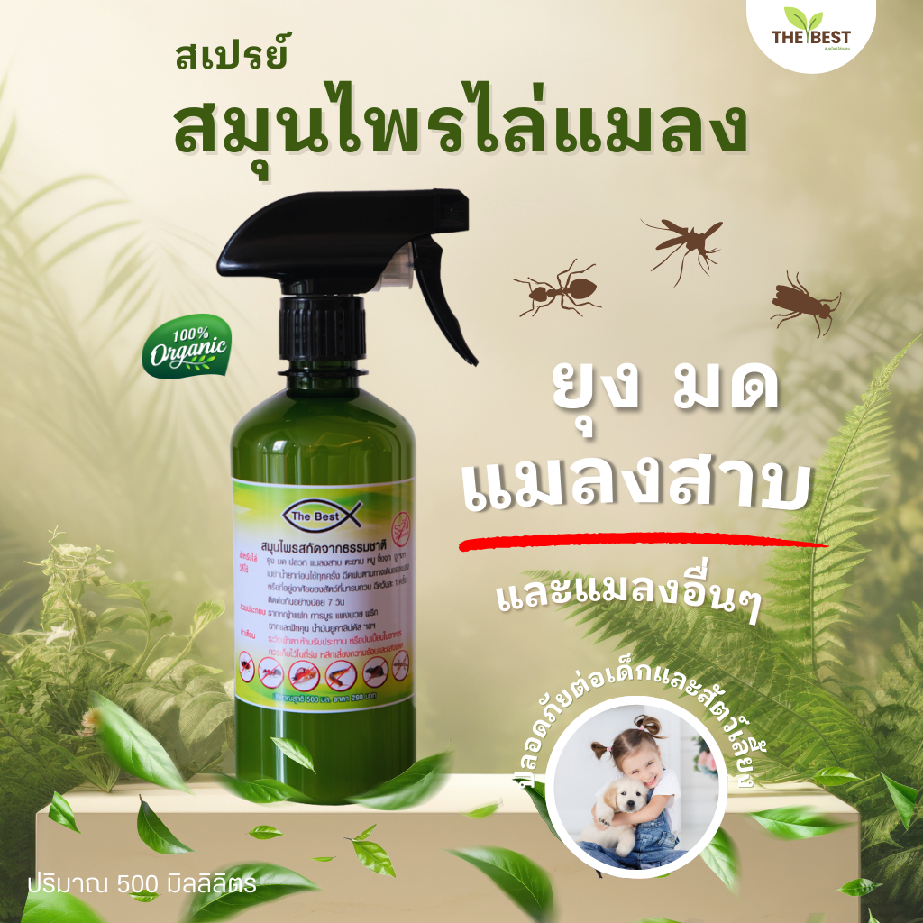 (ของแท้) สเปรย์สมุนไพรไล่แมลง The Best (500ml) ไล่มด แมลงสาบและแมลงทุกชนิด