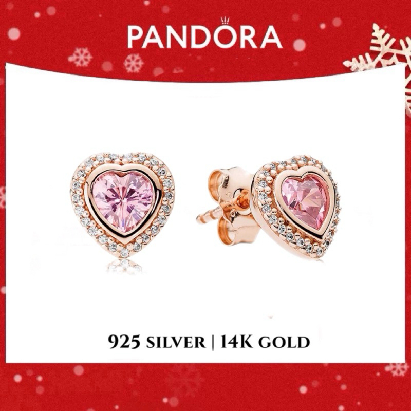 ส่งจาก ที่ไทย Pandora ของแท้ เงิน925 ต่างหู ของขวัญสำหรับคนพิเศษ ของแท้ 100% ต่างหู